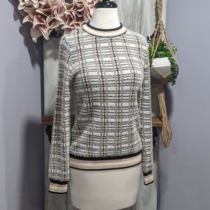 NWT Skies Are Blue metallic plaid sweater
